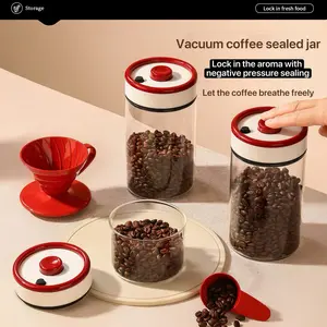 Freshness-saving Glass Cheese Holder with Vacuum Seal for Coffee Beans Aroma Locking Containers Kitchen Utensils Lock in Fresh Food
