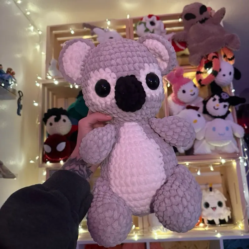 Crochet Koala Amigurumi Plushie, Soft Handmade Stuffed Animal Toy for Kids, Cute Decor Gift