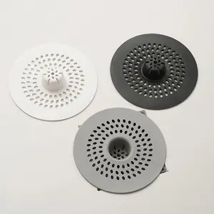 Silicone Drain Cover, 1 Count Hair Catcher, Round Drain Cover, Bathroom Gadgets for Shower & Kitchen Sink, Bathroom Accessories, Bathroom Essentials Accessories