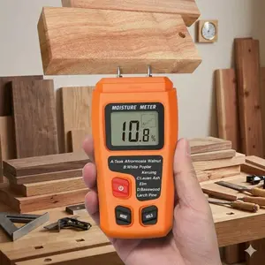 Professional Moisture Meter for Wood - Portable LCD Backlit Display, Waterproof & Durable Handheld Detector Tool Hardware. Ideal for Wood Moisture Testing, Wall Leak Inspection, Lumber, Construction, Renovation, Carpentry, and DIY Humidity Measurement.