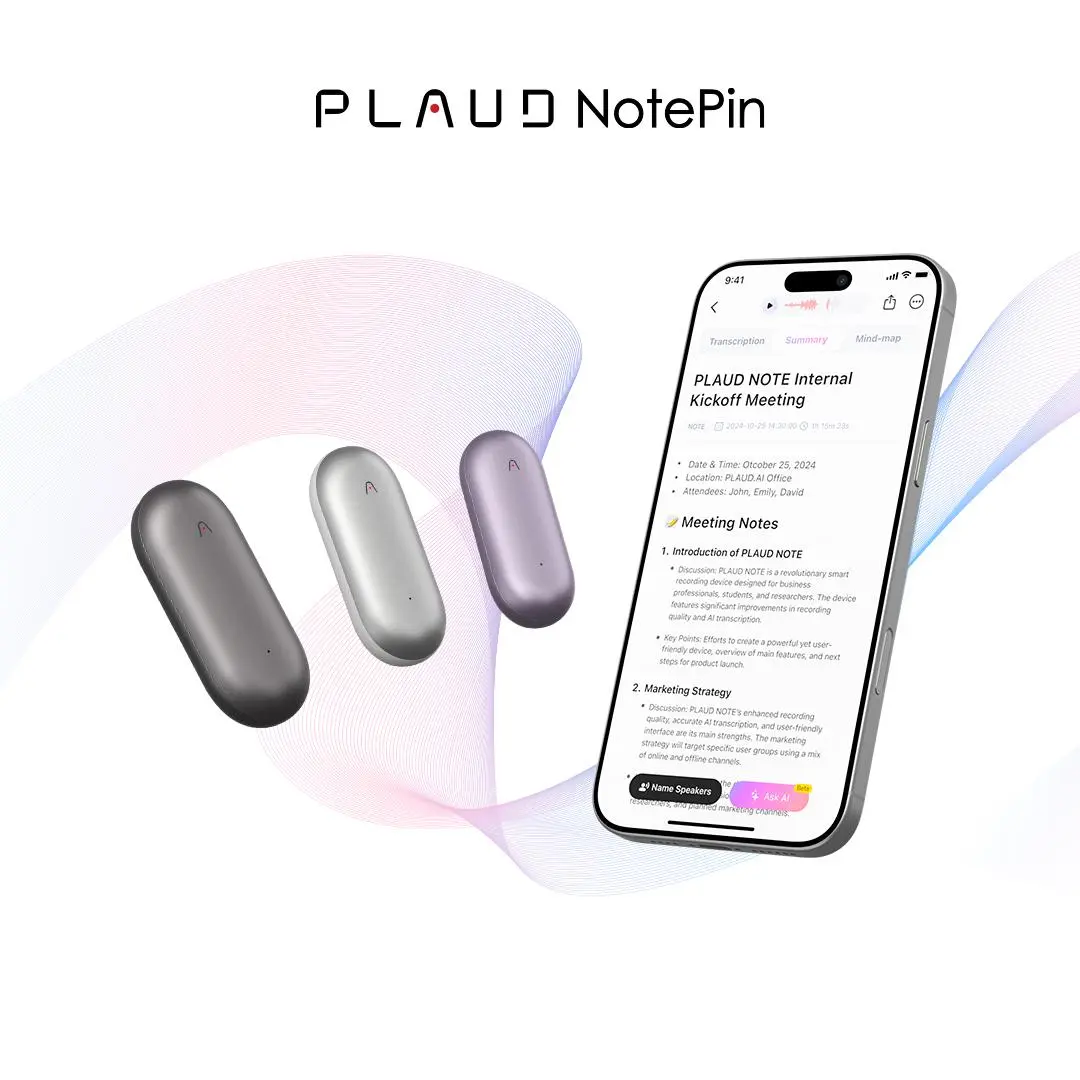 PLAUD NotePin Voice Recorder, Transcribe & Summarize Support 112 Languages, Gifts for him, Gifts for her