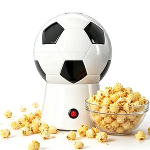 OSTBA 1200W Oil-Free Soccer Ball Hot Air Popcorn Maker - Electric 1-Touch Popper with Butter Melting Tray for Movie Night, Family Snacks