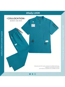 Pet Grooming Scrubs Suit Unisex Nursing Uniforms Sets Spa Beauty Work Clothes Workwear Hospital Medical Work Tops Pants Beauty Salon Spa Work Sets