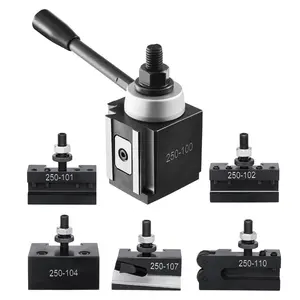 VEVOR Quick Change Tool Post Set, TikTokShopBlackFriday, 6 Pcs, Includes Lathe Tool Holders, Wedge Type Tool Post with Turning Tool Holder Accessories, Fit for Mini Lathe & Metal Lathe 6"-12" Swing, Durable Steel Material