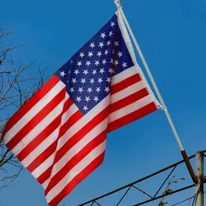 5x3 Ft American Outdoor Flag US Flag Bright Color and UV Fade Proof Canvas Header and Double Stitched - USA Flags with Brass Grommets