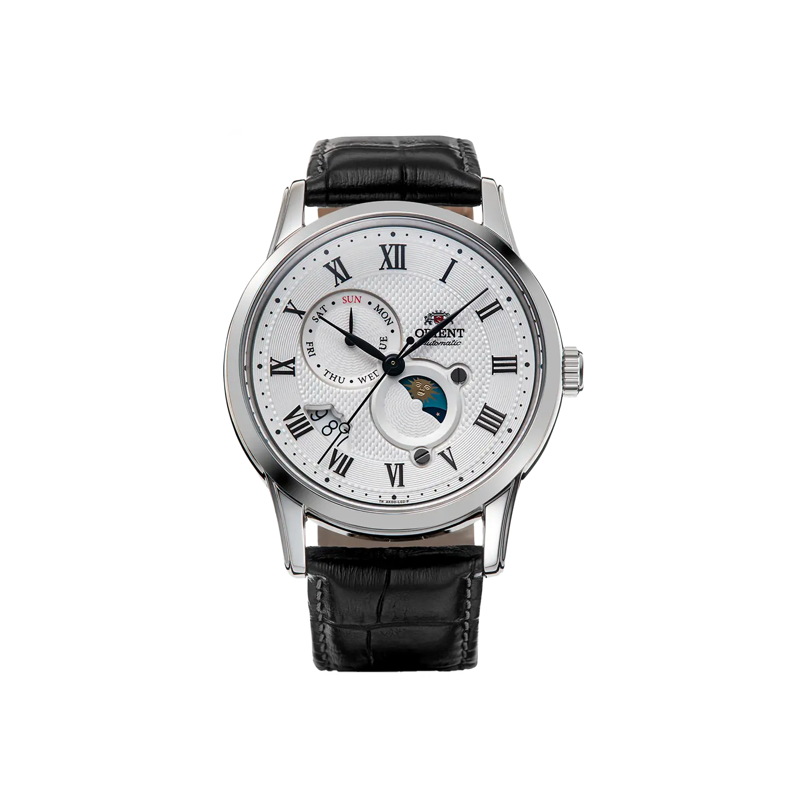 Orient Men's Classic Elegant Analog Automatic Date Stainless Steel Wristwatch - 42.5mm, Sapphire Crystal, Day-Date Subdials, RA-AK0008S30B, Analog Watches, Stainless Steel Watch, Automatic Date Wristwatch
