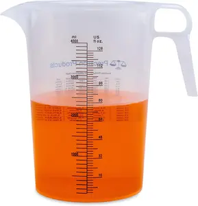 [New Deal] One Gallon 128oz Measure Pitcher - Convenient Conversion Chart - Strong Food Grade - Great for Lawn, Chemicals Pool, Ag, Lye, Home Hobbies, Motor Oil, Fluids -  Precision Products, Made in USA