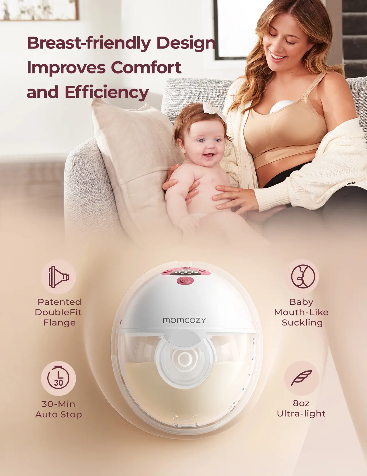 Momcozy Breast Pump Hands Free M5 Smart APP & Non-APP Version