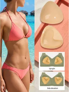 Ladies' summer bikini breast pads, adhesive breast pads, Sticky Bra Push, silicone bra insert, lingerie accessories, body padding, small breast enlargement, breast gathering, suitable for bikinis, swimsuits, wedding gowns, formal dresses