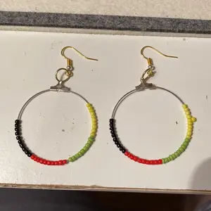 Native American fire colors hoop earrings