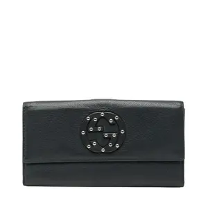 Pre-owned GUCCI Others Small Leather Goods Interlocking G Leather Long Wallet