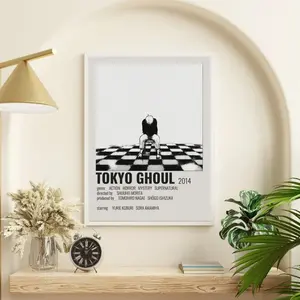 Tokyo Ghoul Minimalist Poster No Frame, Dark Aesthetic Anime Room Decor, Manga Poster Print Gift for Anime Fans