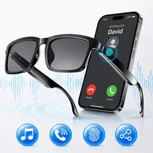 Smart Audio Glasses, Bluetooth Sunglasses and Blue Light Glasses, Built in Open Ear Speakers, Touch Control, Hands-Free Calling, Rechargeable Glasses for Outdoor Indoor Use