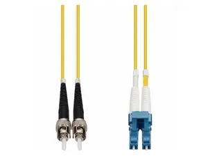 AddOn 30m ST to LC Yellow OS2 Duplex OFNR Riser-Rated SMF Fiber Patch Cable