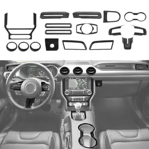 For 2015-2023 Ford Mustang Interior Center Console Full Trim Cover Kit, Car Interior Accessory