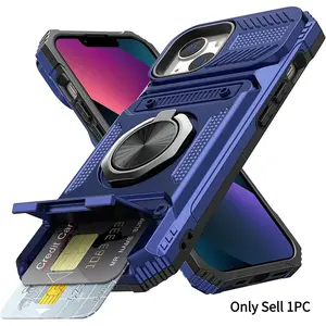 Shockproof Phone Case with Card Slot Feature, Phone Protective Cover, Phone Accessories Compatible with iPhone 16 15 14 13 12 11 Pro Max, Casing, Shockproof Protection