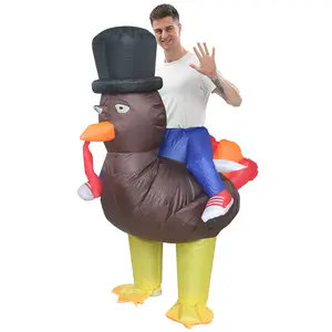 1 Inflatable Turkey Costume, Prank Your Friends and Classmates - Halloween, Thanksgiving, Christmas, Knitted Cute Animal Theme Polyester Costume, Adult Size