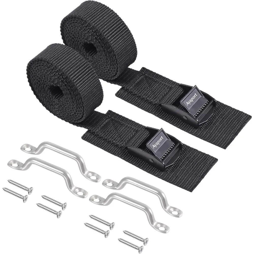 48” Battery Tie Down Strap Kit with Stainless Steel Bracket, Screws & Rope for RV Batteries, Gas Fuel Tanks