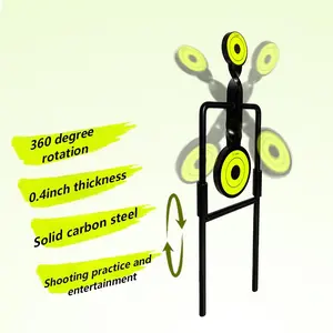 Segmented High Carbon Steel 1cm/0.4 Inch Thick Dual Rotating Target Plate, Durable Shooting Range Equipment, Ideal for Archery & Hunting
