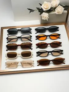 Women's Plastic Rectangular Cat Eye Full Frame Glasses, Fashion Casual Simple Style, Durable PC Lenses, Perfect for Daily Commute and Parties