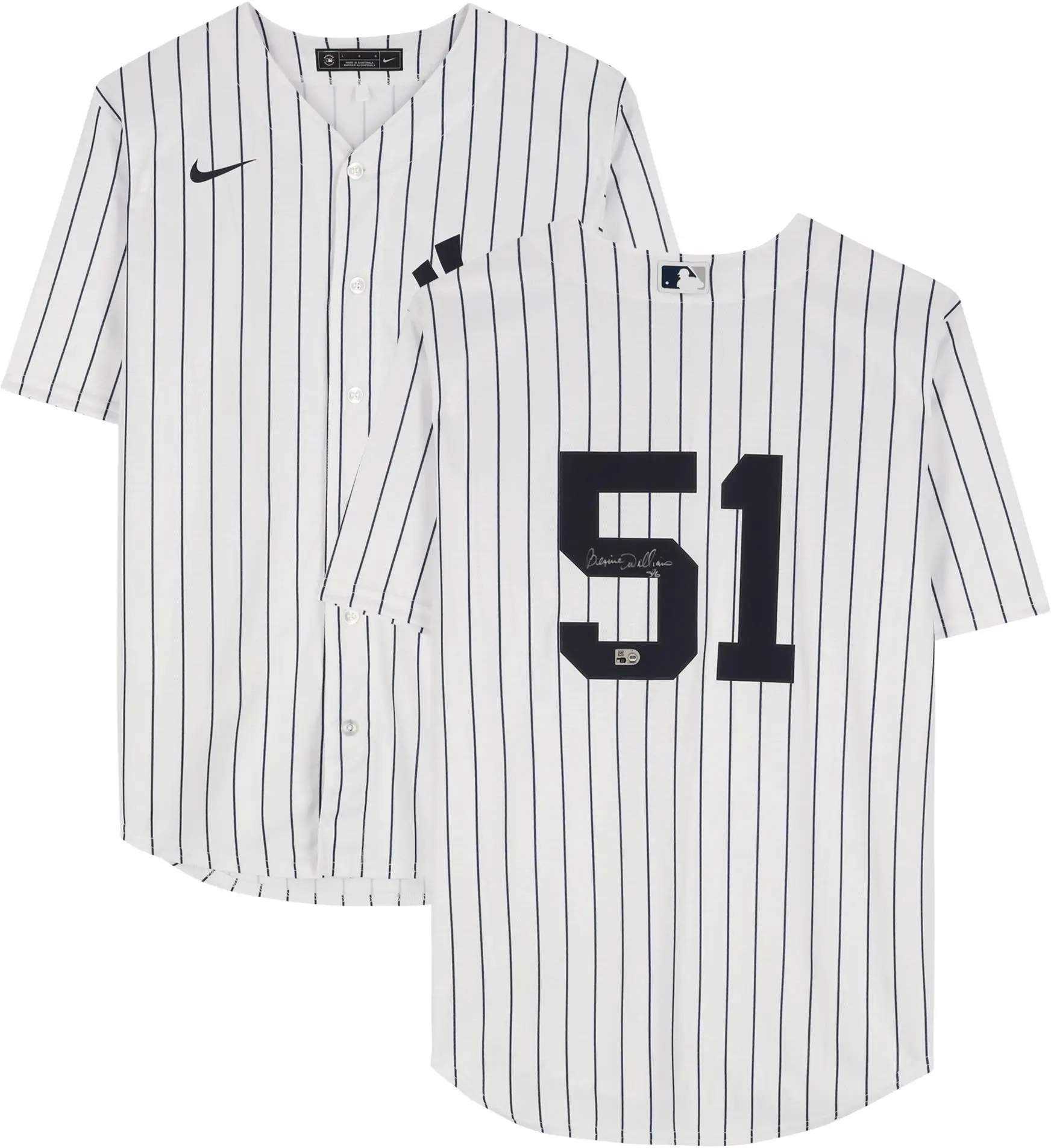 Bernie Williams New York Yankees Autographed Nike White Replica Jersey - Fanatics Authentic Certified