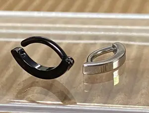 1pc Solid Titanium Hinged Hoop Clicker Eyebrow Ring Curved Barbell Body Jewelry