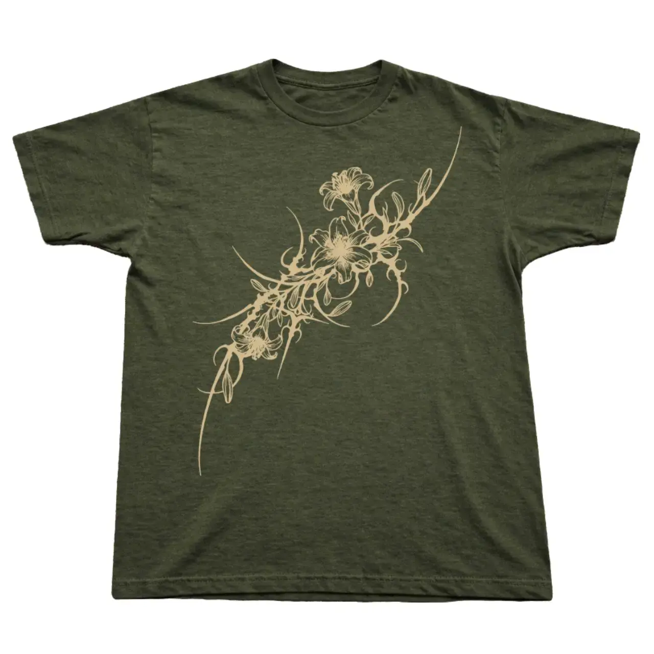 Gildan Men's and Women's T-shirt, Floral Vine Graphic Tee, Coquette, Unisex T-shirt, Gift T-shirt, Y2k Unisex Graphic Tees Gothic Grunge Emo Scene Amity Affliction Style Clothes Menswear Womenswear Streetwear