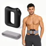 HOPHORSE Unisex Fascia Massager Belt - Hands-Free Cordless Massage Machine with Adjustable Breathable Knit Strap, 8 Relaxing Modes for Stomach & Lower Back Deep Tissue Recovery, Built-In Cells