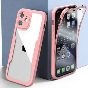 360 Full Body Protection Transparent Phone Case For iPhone 17 16 15 14 Pro Max 13 Soft Front Screen Bumper Cover