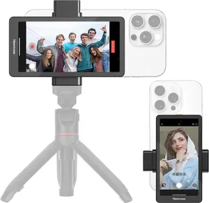 5" Phone Vlog Selfie Monitor Screen,Magnetic Phone Holder,Using Phone Rear Camera for Teleprompter Live Stream Selfie Vlog TikTok,Only Compatible with iPhone (Support 4K 30fps Wired Recording)