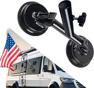 Heavy-Duty Suction Cup Flag Holder for Car, Truck, RV & Trailer | Aluminum Flag Pole Mount | Waterproof Wind-Resistant Vehicle Flag Kit