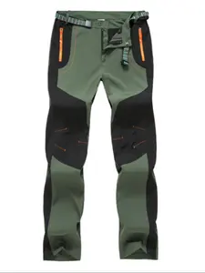 Men's Colorblock Zipper Pocket Design Trousers, Regular Fit Breathable Comfortable Windproof & Waterproof Sports Pants, Men's Outdoor Hiking Trousers for Spring & Fall, Trackpants