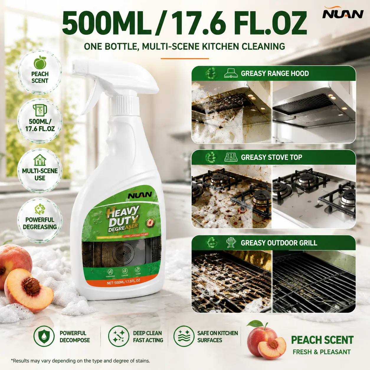 Kitchen Degreaser for Range Hoods Stovetops and Outdoor Grills