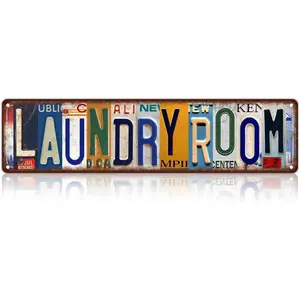 Vintage Laundry Room Wall Decor Street Signs Home Bar Coffee Metal Tin Signs 16 x 4 Inches