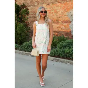 Pretty Garden Square Neck Floral Dress