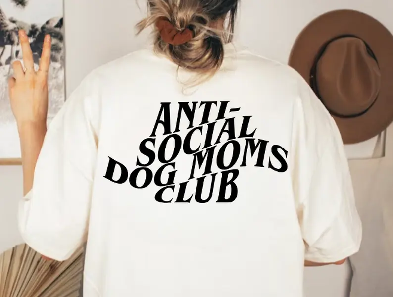 Antisocial Dog Moms Club Tee | Unisex Heavy Cotton Tee Casual Comfort