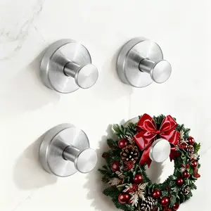 Stainless Steel Suction Cup Hooks No-Drill No-Damage Waterproof & Moisture-Proof Vacuum Suction Hooks for Kitchen Bathroom Bedroom Essentials Clothes & Towel Organiser