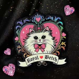 Royal Betch Sassy Kitty Cat Holographic Sticker by Moonstruck Crystals