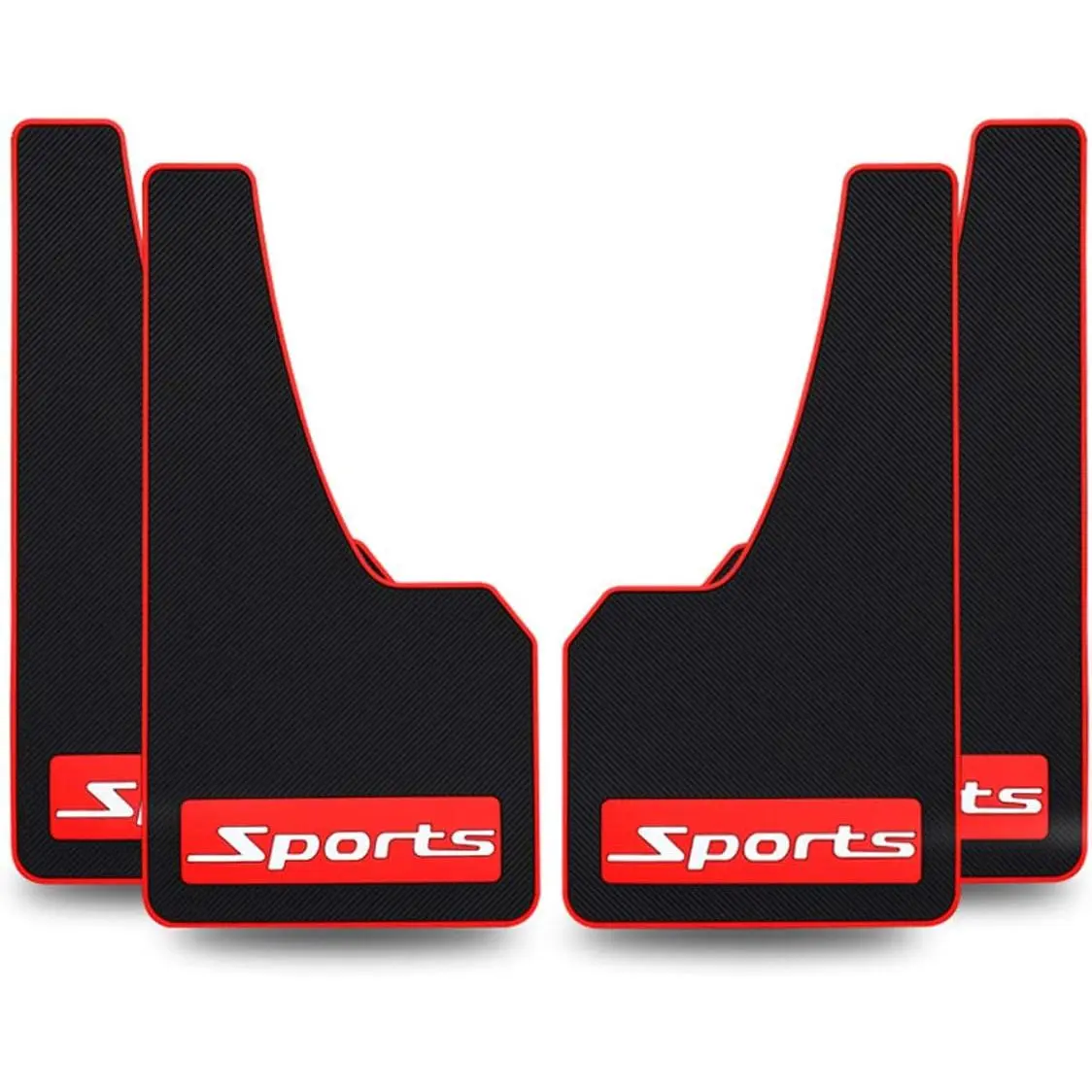 4 pcs Soft Material Automotive Car Mud Flaps Universal Fit Black Splash Guards Rubber mud Guard No Collision Universal 43.5cm23cm0.5cm (Sports)