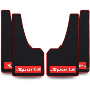 4 pcs Soft Material Automotive Car Mud Flaps Universal Fit Black Splash Guards Rubber mud Guard No Collision Universal 43.5cm23cm0.5cm (Sports)