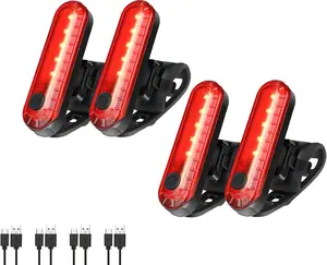 Tail Light, Bicycle Rear Lights USB-C Rechargeable LED Cycling Safety Flashlight with 4 Light Mode for Road Mountain Night Riding & Adults Men Women