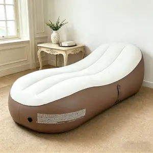Lazy Inflatable Air Couch Ergonomic Backrest Portable Blow Up Chair for Adults Camping Beach Festival Relax Max Weight 330lbs