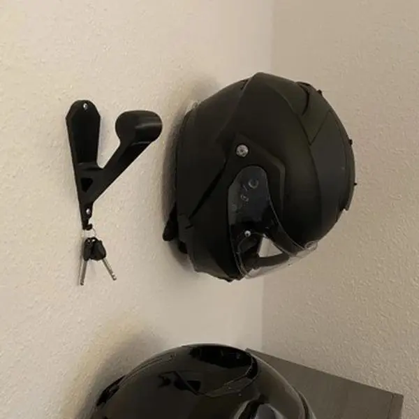 Motorcycle Helmet Wall Mount, Heavy-Duty Helmet Holder with Key Hook