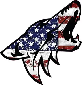 Coyote Full Color Vinyl Decal Sticker Fits Ford Mustang 5.0 USA Flag Printed