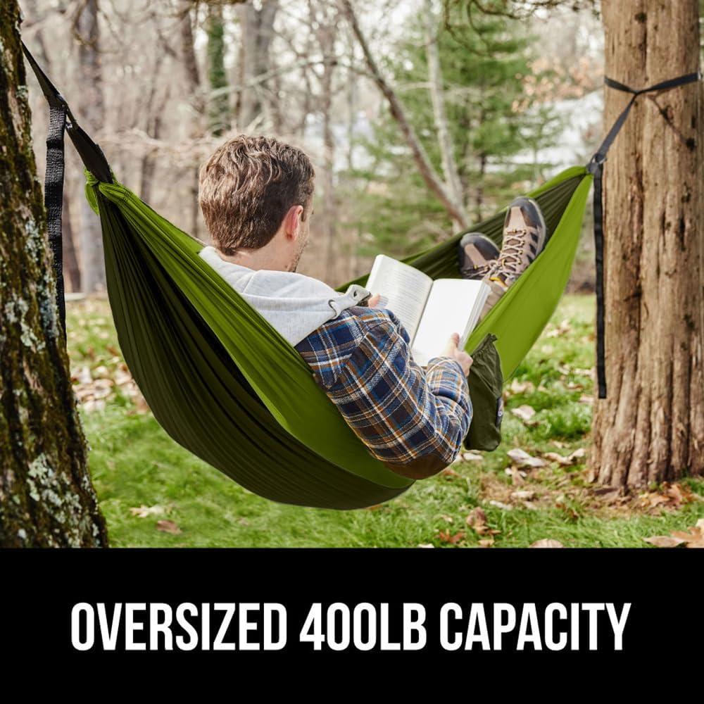 Portable Camping Hammock Single Durable Parachute Nylon Hammock with Strong Tree Straps, Easy Setup Lightweight Travel Hammock for Hiking, Backpacking, Beach & Outdoor Camping Gear, Compact Carry Friendly, Green Portable Camping Hammock Single Durable Parachute Nylon Hammock with Strong Tree Straps, Easy Setup Lightweight Travel Hammock for Hiking, Backpacking, Beach & Outdoor Camping Gear, Compact Carry Friendly, Green