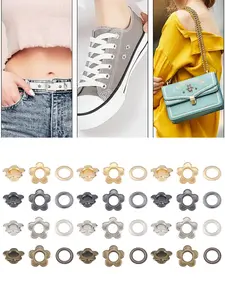 Flower Metal Material Eyelets Bulk Quantity Floral Pattern Grommets Rivet Eyelet Findings with 5mm Hole for Leather Scrapbooking Belt, Bag, Fabric Clothes, Shoe Eyelets, Bookmarks, DIY Craft Making
