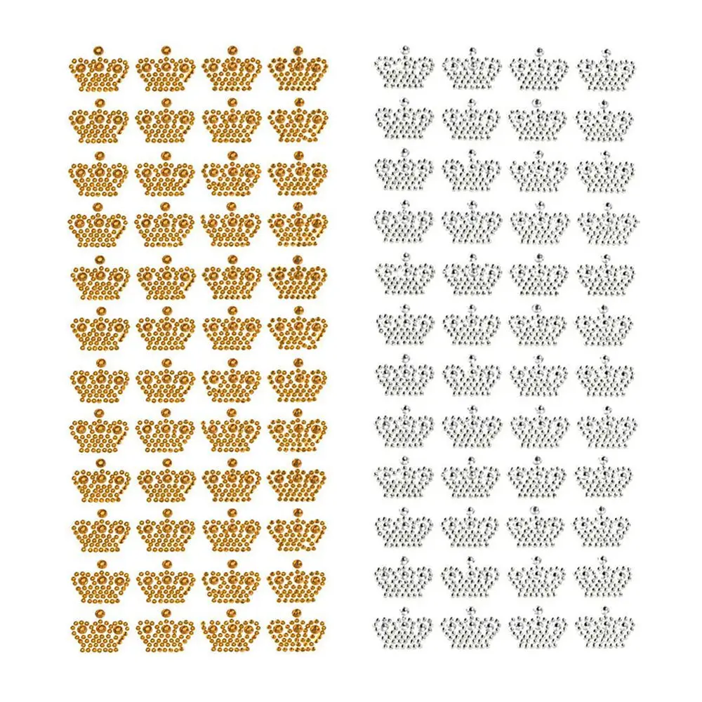 Royal Crown Rhinestone Stickers, 3/4-inch, 48-count