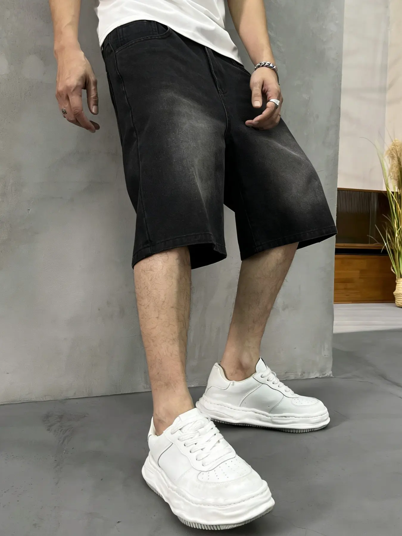 New Spring/Summer American Retro Loose High Street Washed Embroidered Cowboy Shorts