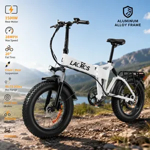 Foldable All-Terrain Electric Bike 1500W Motor | Lightweight Aluminum Frame, Max Speed 28MPH, 40–70 Miles Range, Removable 48V Battery, Dual Suspension & Fat Tires for Off-Road & Urban Riding, Compact to Fit Car Trunk