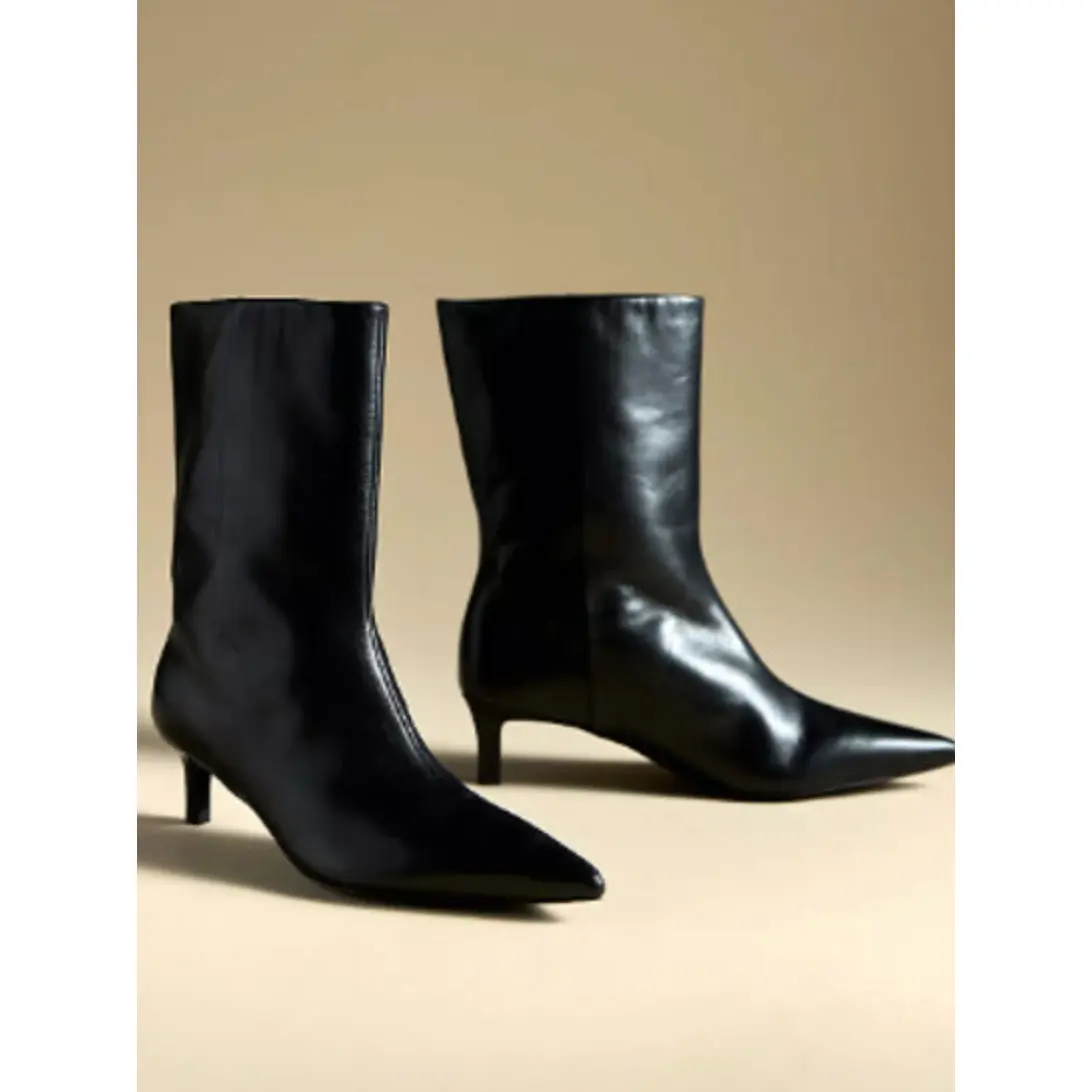 Game Changer Bootie in Black Leather